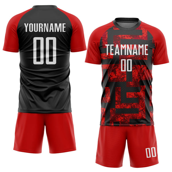 Custom Red White Sublimation Soccer Uniform Jersey