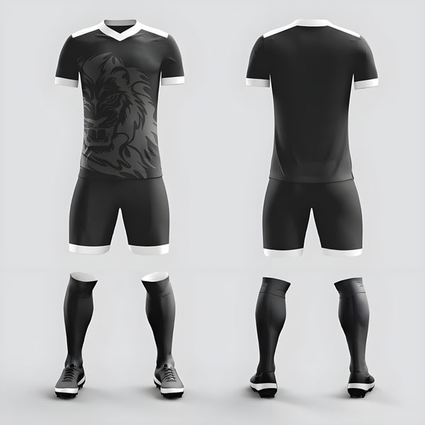 17-Full Body Soccer Suit Set Team Competition Training Team Uniform Adult Short Sleeve Sports