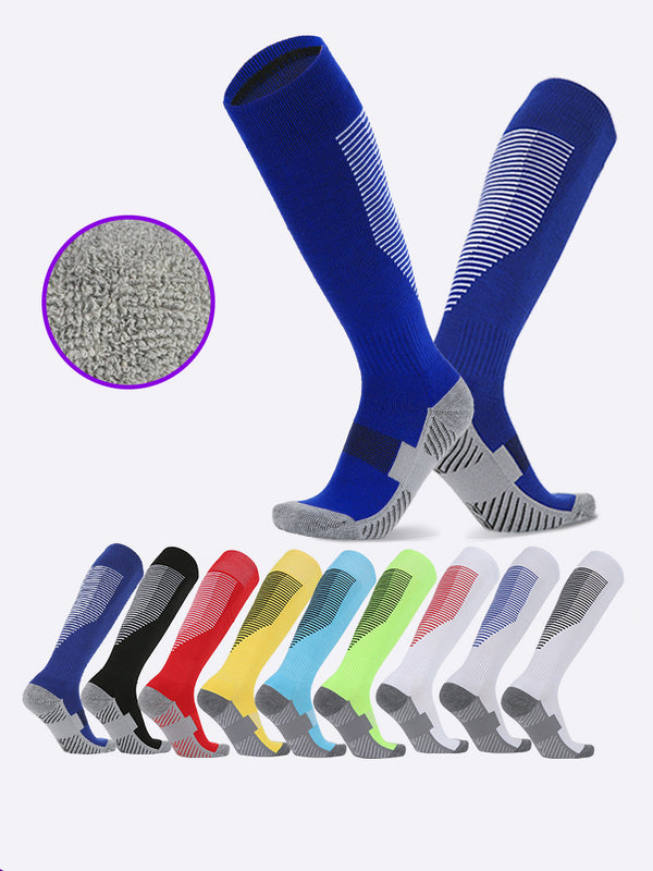 Children's over-the-knee soccer socks adult thickened towel bottom wear-resistant non-slip professional training club printed stockings