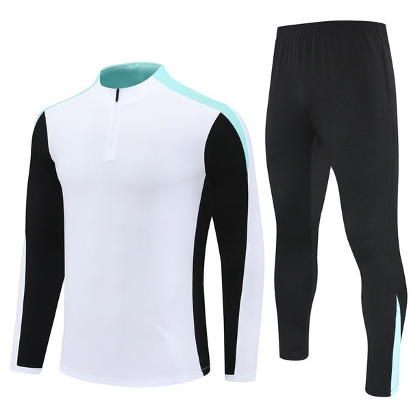 NK2401 Soccer Training Uniforms Custom Outfit Jacket With Long Pants Tracksuits Set-White