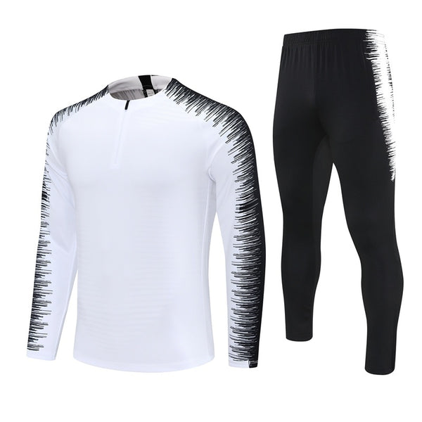 NK1801 Soccer Training Uniforms Custom Outfit Jacket With Long Pants Tracksuits Set-White