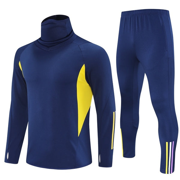 AD2301 Soccer Training Uniforms Custom Outfit Jacket With Long Pants Tracksuits Set-Navy