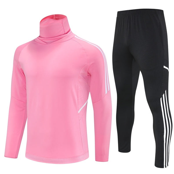 AD2201 Soccer Training Uniforms Custom Outfit Jacket With Long Pants Tracksuits Set-Pink