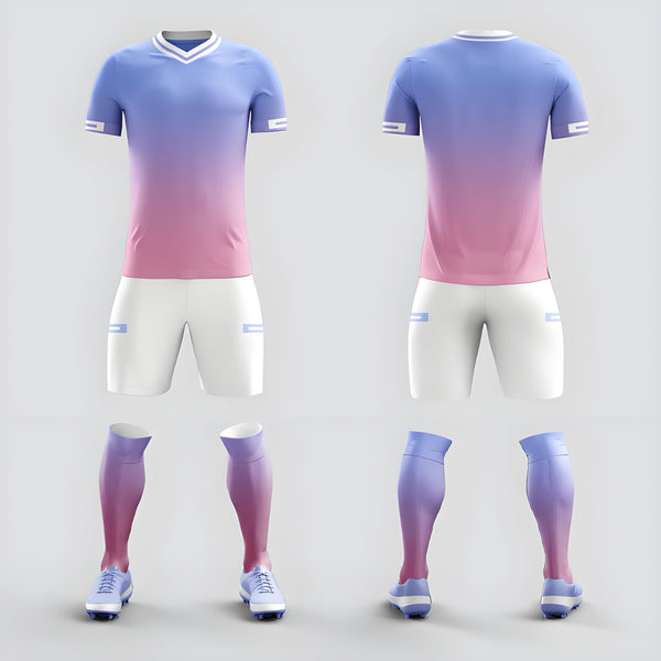 19-Full Body Soccer Suit Set Team Competition Training Team Uniform Adult Short Sleeve Sports