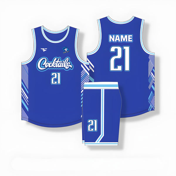 Custom Sets Sportswear Twill Pattern Basketball Jersey With Shorts
