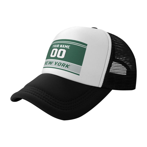 Gorra de béisbol de malla KOPKOC New York J con nombre y número personalizados para regalos de adultos