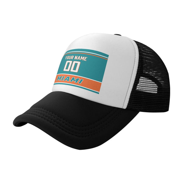 Gorra de béisbol de malla KOPKOC Miami con nombre y número personalizados para regalos de adultos