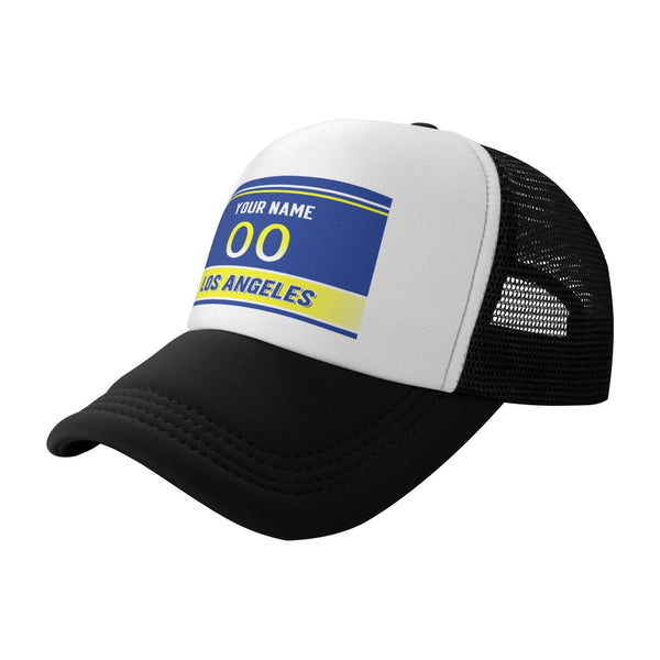 Gorra de béisbol de malla KOPKOC Los Ángeles R con nombre y número personalizados para regalos de adultos