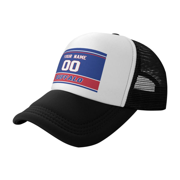 Gorra de béisbol de malla de búfalo KOPKOC con nombre y número personalizados para regalos de adultos