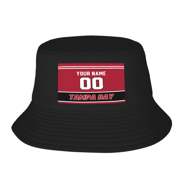 Sombrero de pescador de doble capa KOPKOC Tampa Bay con nombre y número personalizados para regalos de adultos