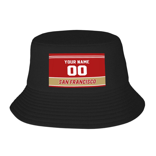 Sombrero de pescador de doble capa KOPKOC San Francisco. Nombre y número personalizados para regalos de adultos.