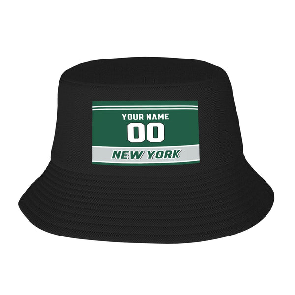Sombrero de pescador de doble capa KOPKOC New York J. Personaliza tu nombre y número para regalos de adultos.