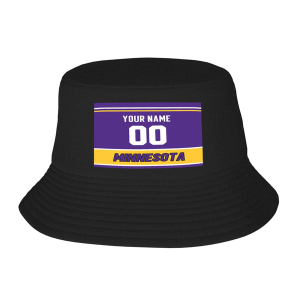 Sombrero de pescador de doble capa KOPKOC de Minnesota. Nombre y número personalizados para regalos de adultos.
