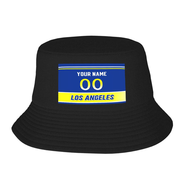 Sombrero de pescador de doble capa KOPKOC Los Ángeles R. Personaliza tu nombre y número para regalos de adultos.