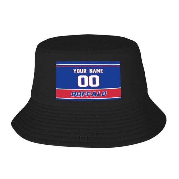 Sombrero de pescador de doble capa KOPKOC Buffalo con nombre y número personalizados para regalos de adultos