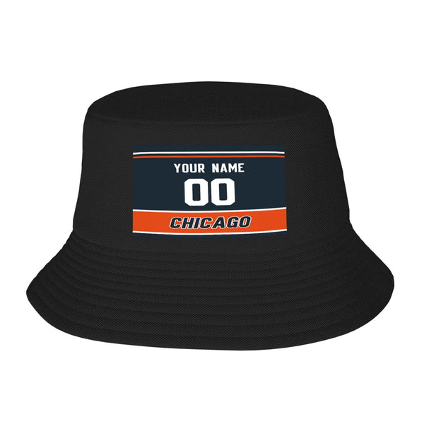 Sombrero de pescador de doble capa KOPKOC Chicago. Nombre y número personalizados para regalos de adultos.