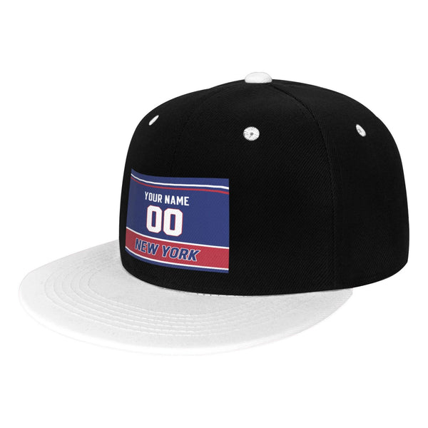 Gorra de hip-hop de visera plana contrastante KOPKOC New York G con nombre y número personalizados para regalos de adultos