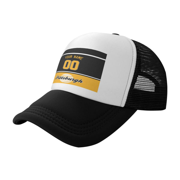 Gorra de béisbol de malla KOPKOC Pittsburgh con nombre y número personalizados para regalos de adultos