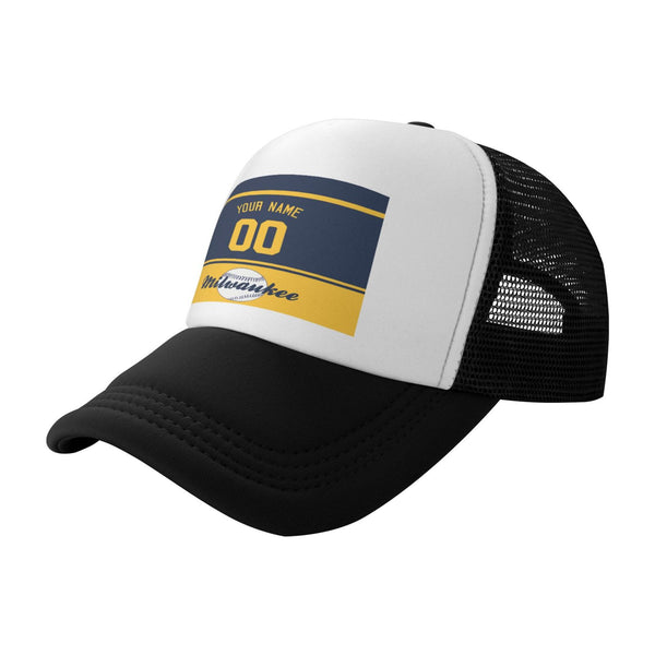 Gorra de béisbol de malla KOPKOC Milwaukee con nombre y número personalizados para regalos de adultos