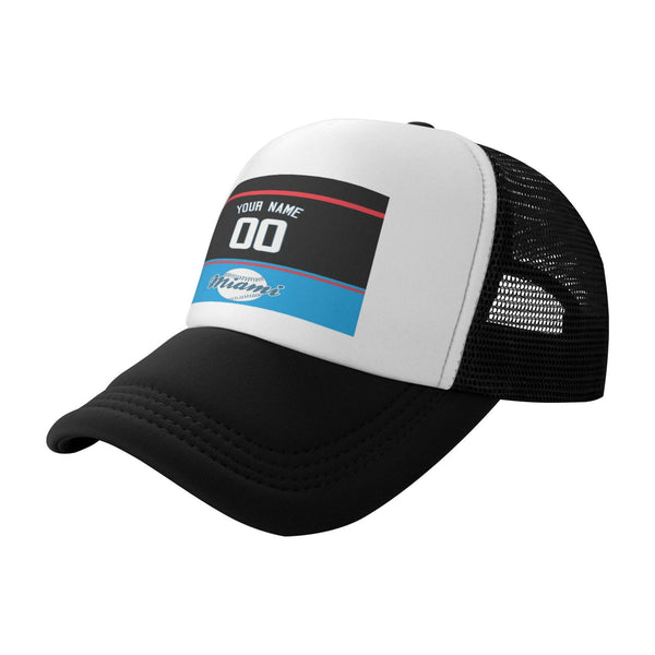 Gorra de béisbol de malla KOPKOC Miami con nombre y número personalizados para regalos de adultos
