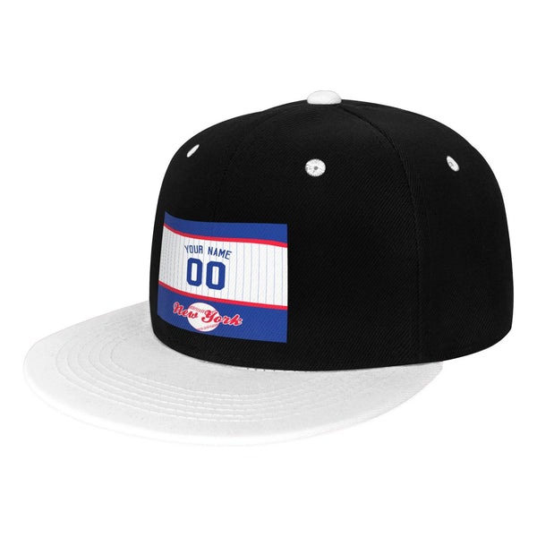 Gorra de hip-hop de visera plana contrastante KOPKOC New York con nombre y número personalizados para regalos de adultos