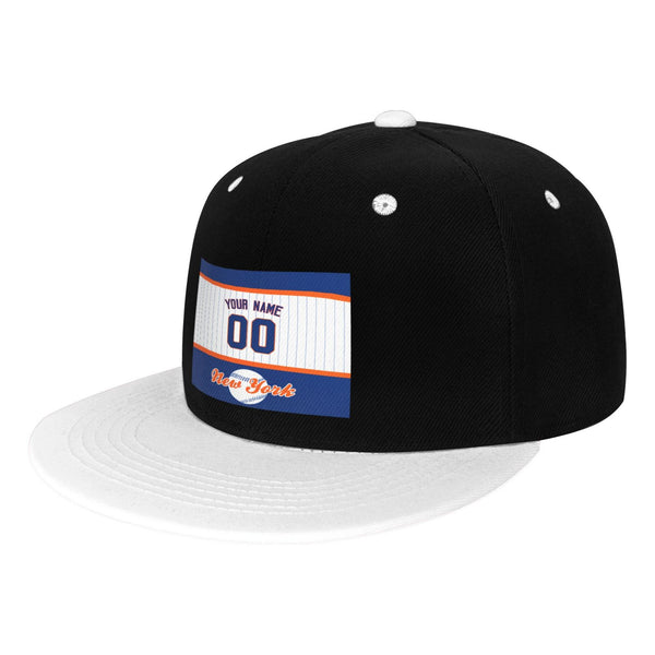 Gorra de hip-hop de visera plana contrastante KOPKOC New York con nombre y número personalizados para regalos de adultos