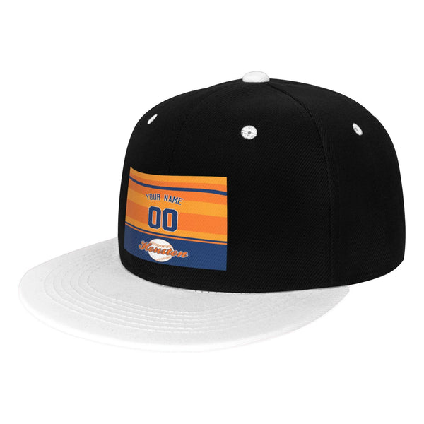 Gorra de hip-hop de visera plana contrastante KOPKOC Houston con nombre y número personalizados para regalos de adultos