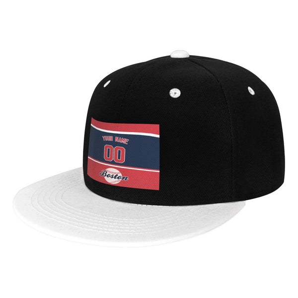 Gorra de hip-hop KOPKOC Boston de visera plana con contraste, nombre y número personalizados para regalos de adultos