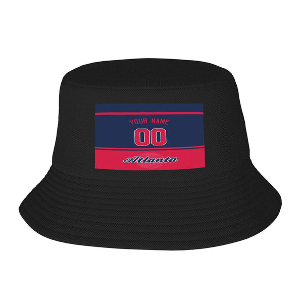 Sombrero de pescador de doble capa KOPKOC Atlanta. Nombre y número personalizados para regalos de adultos.