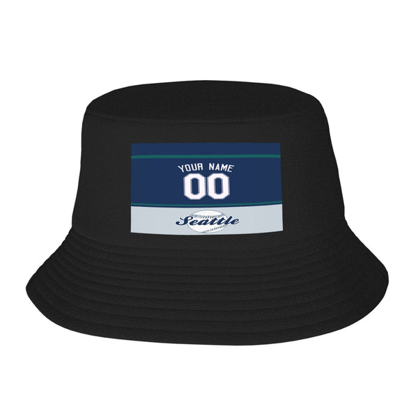 Sombrero de pescador de doble capa KOPKOC Seattle. Nombre y número personalizados para regalos de adultos.