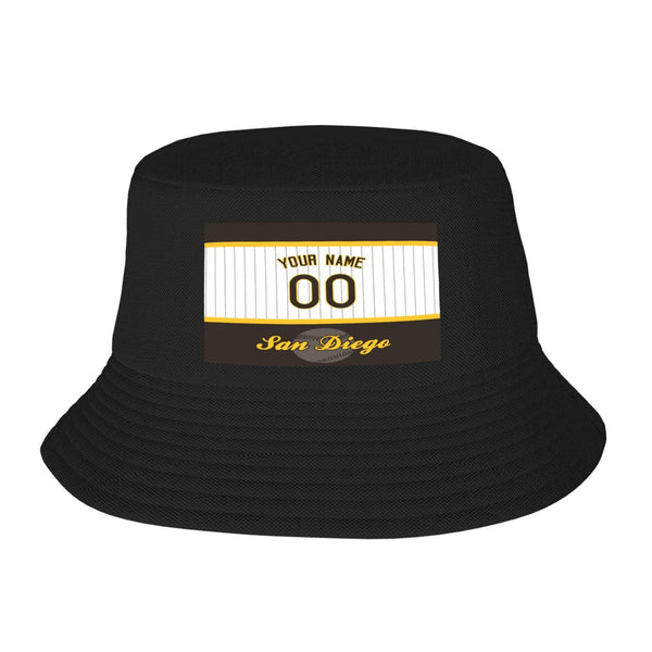 Sombrero de pescador de doble capa KOPKOC San Diego. Nombre y número personalizados para regalos de adultos.