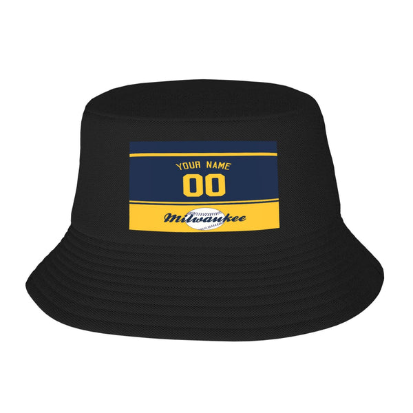 Sombrero de pescador de doble capa KOPKOC Milwaukee. Nombre y número personalizados para regalos de adultos.