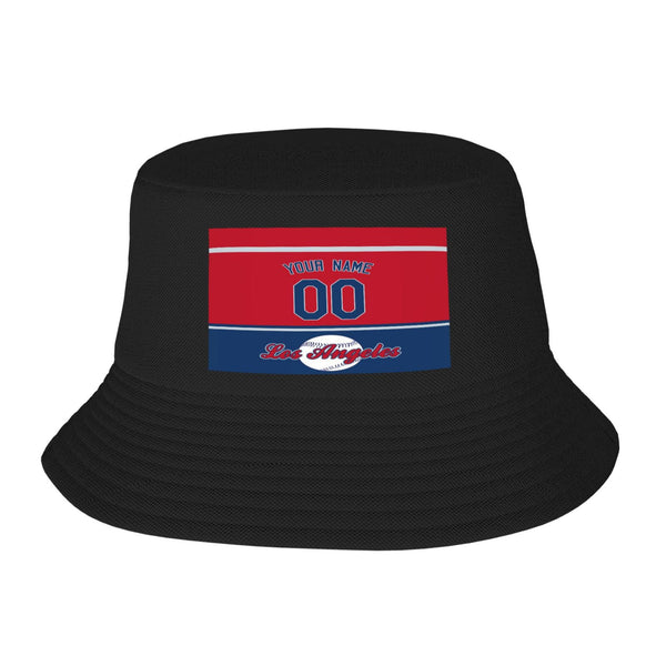 Sombrero de pescador de doble capa KOPKOC Los Ángeles. Nombre y número personalizados para regalos de adultos.