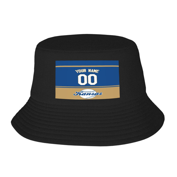 Sombrero de pescador de doble capa KOPKOC Kansas City. Nombre y número personalizados para regalos de adultos.