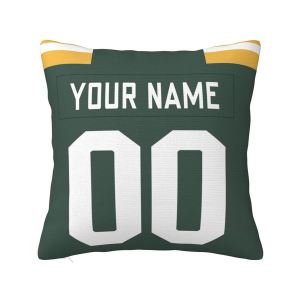 Funda de almohada de peluche KOPKOC Green Bay con nombre y número personalizados para regalar
