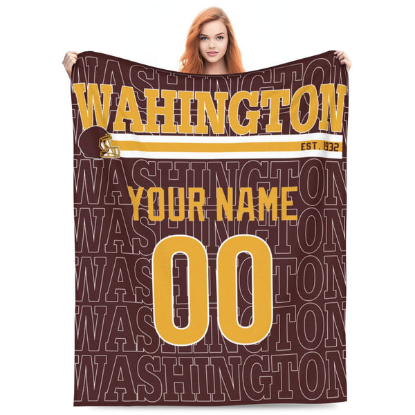 Manta KOPKOC Washington para hombres, mujeres y niños, con nombre y número personalizados.