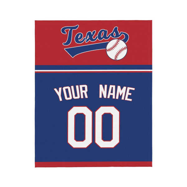 Manta de béisbol KOPKOC de Texas con nombre y número personalizados para regalar