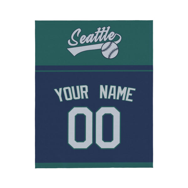 Manta de béisbol KOPKOC de Seattle con nombre y número personalizados para regalar