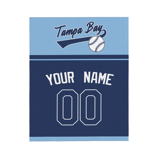 Manta de béisbol KOPKOC Tampa Bay con nombre y número personalizados para regalar