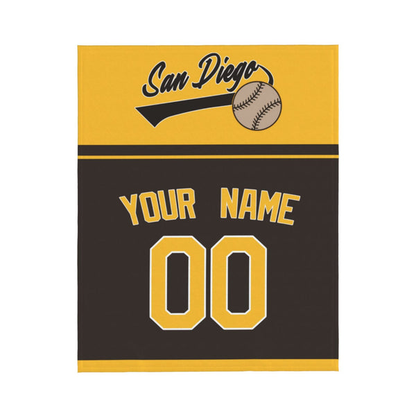 Manta de béisbol KOPKOC de San Diego con nombre y número personalizados para regalar