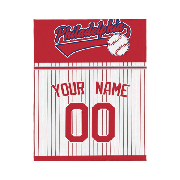 Manta de béisbol KOPKOC de Filadelfia con nombre y número personalizados para regalar