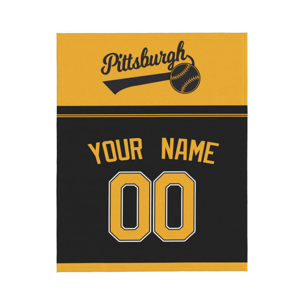 Manta de béisbol KOPKOC de Pittsburgh con nombre y número personalizados para regalar