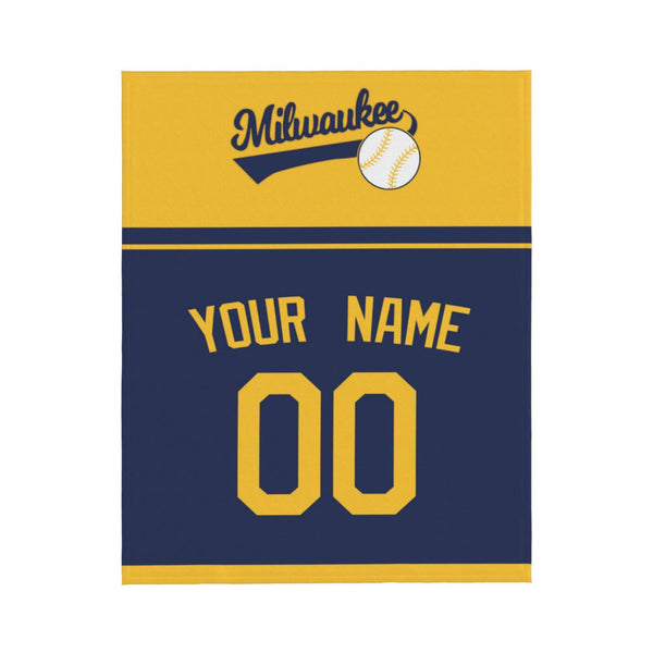 Manta de béisbol KOPKOC Milwaukee con nombre y número personalizados para regalar