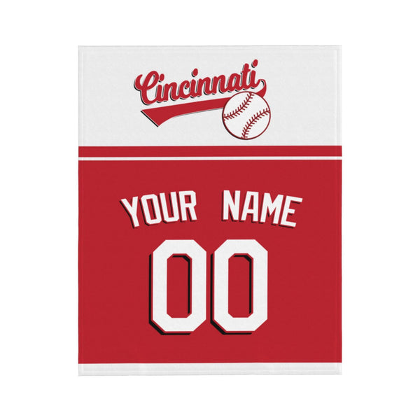 Manta de béisbol KOPKOC Cincinnati con nombre y número personalizados para regalar