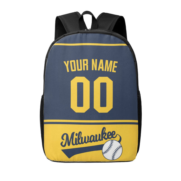 KOPKOC Milwaukee Baseball Backpack Custom Name and Number Gifts