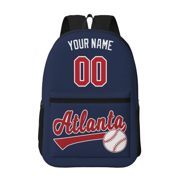 KOPKOC Atlanta Baseball Backpack with pockets - PVC oxford cloth - Custom Name and Number