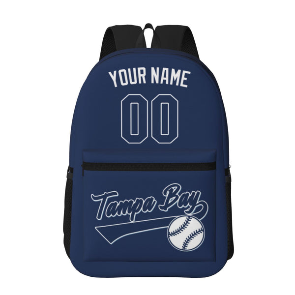 KOPKOC Tampa Bay Baseball Backpack with pockets - PVC oxford cloth - Custom Name and Number