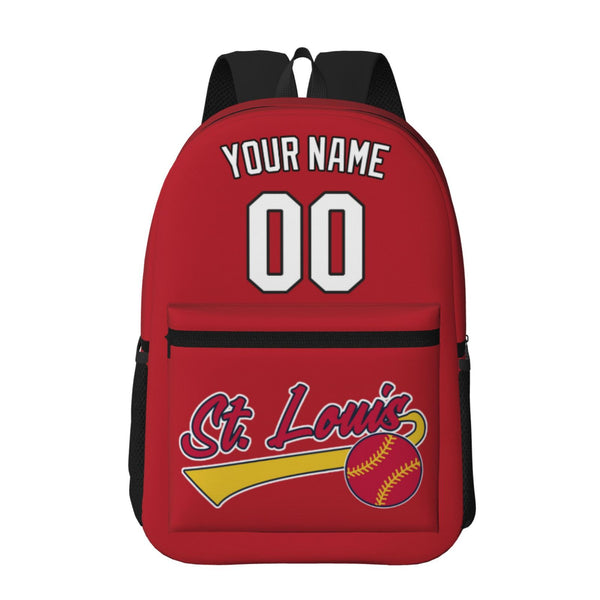 KOPKOC St. Louis Baseball Backpack with pockets - PVC oxford cloth - Custom Name and Number