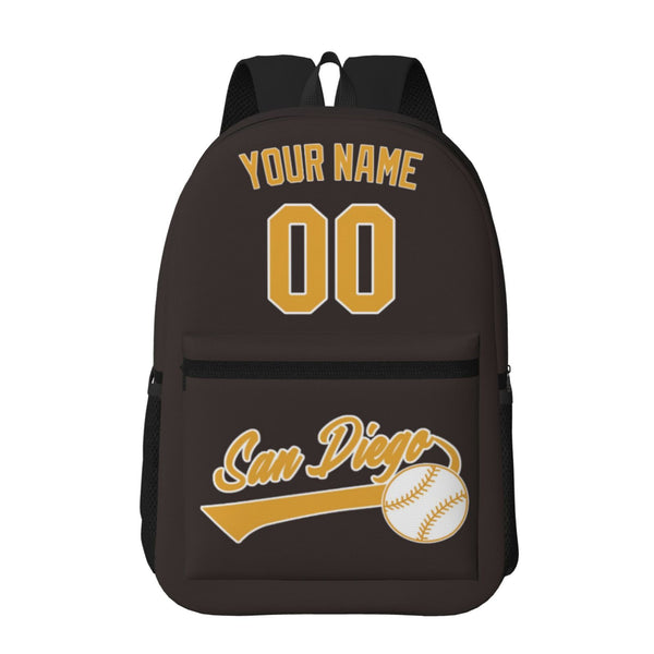 KOPKOC San Diego Baseball Backpack with pockets - PVC oxford cloth - Custom Name and Number