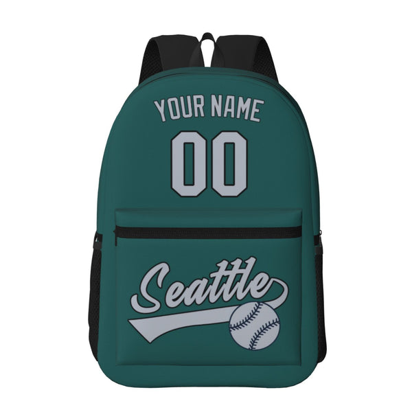 KOPKOC Seattle Baseball Backpack with pockets - PVC oxford cloth - Custom Name and Number